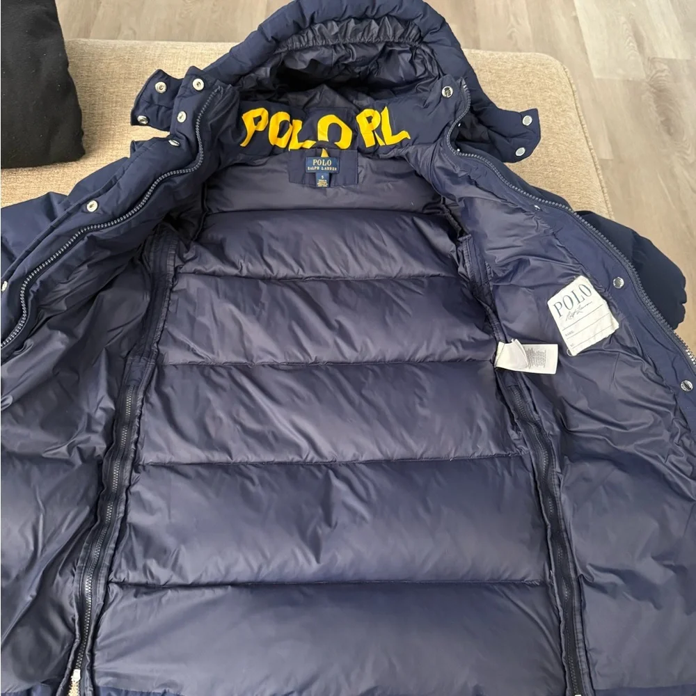 Toddler Ralph Lauren POLO PUFFER jacket | Navy Blue | Size 5 | Excellent - Picture 3 of 5